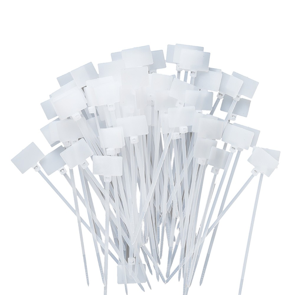 100Pcs Zip Ties Write on Ethernet RJ45 RJ12 Wire Power Cable Label Mark Tags E