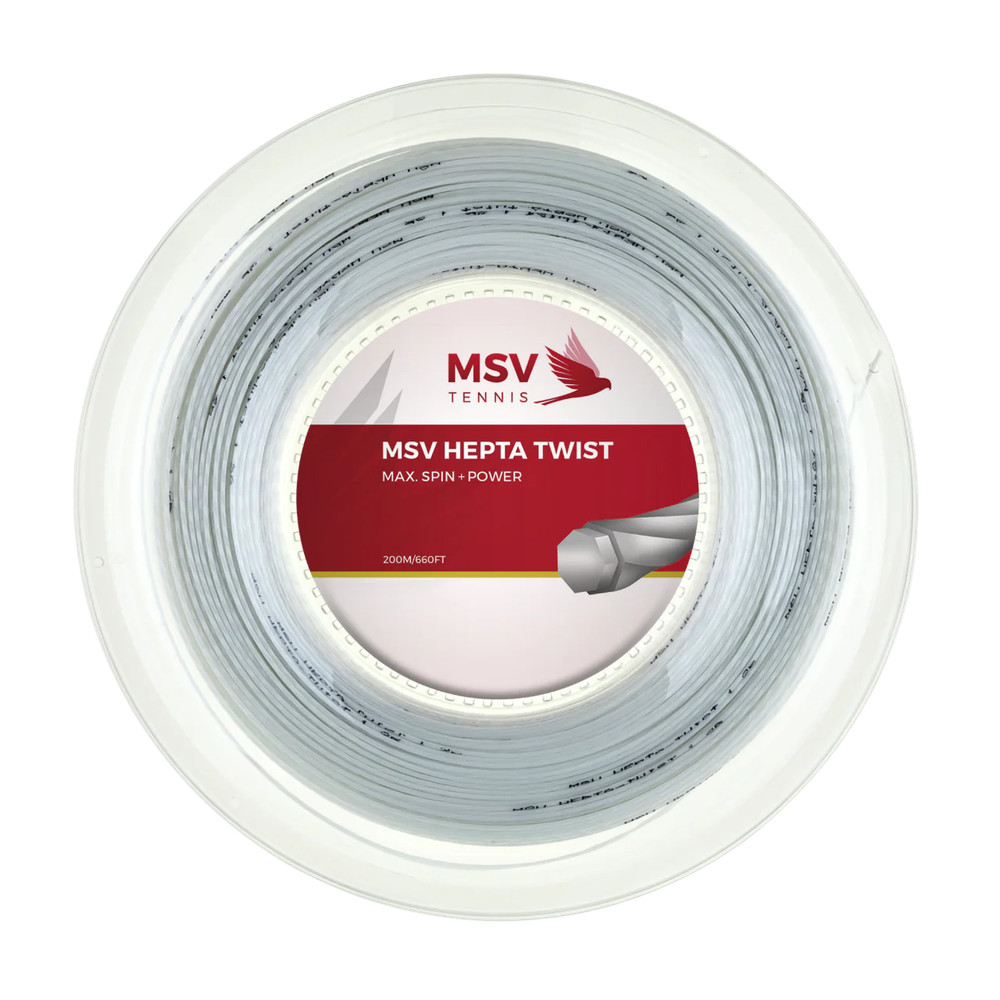 MSV Hepta Twist Tennis String 200m 1.25mm white