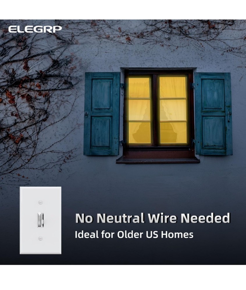 ELEGRP Digital Toggle Dimmer Switch for Dimmable LED, CFL and Incandescent Light