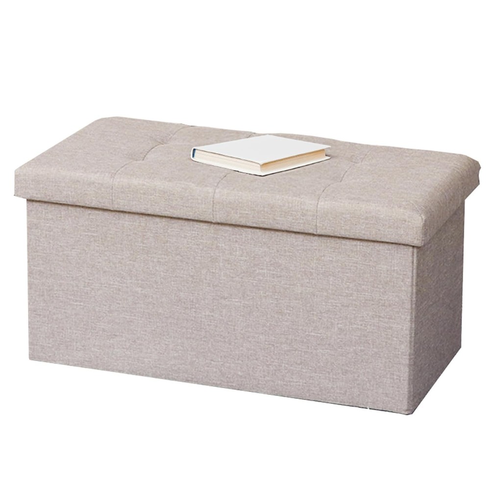 Fujiboeki Storage Bench Box Stool Bench Light Gray Hunt 86139
