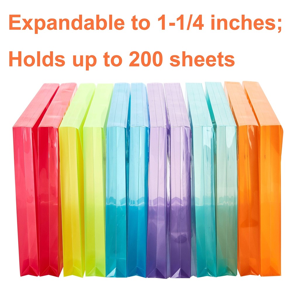 12 Pack Plastic Envelopes with String Tie Closure Clear File Folders