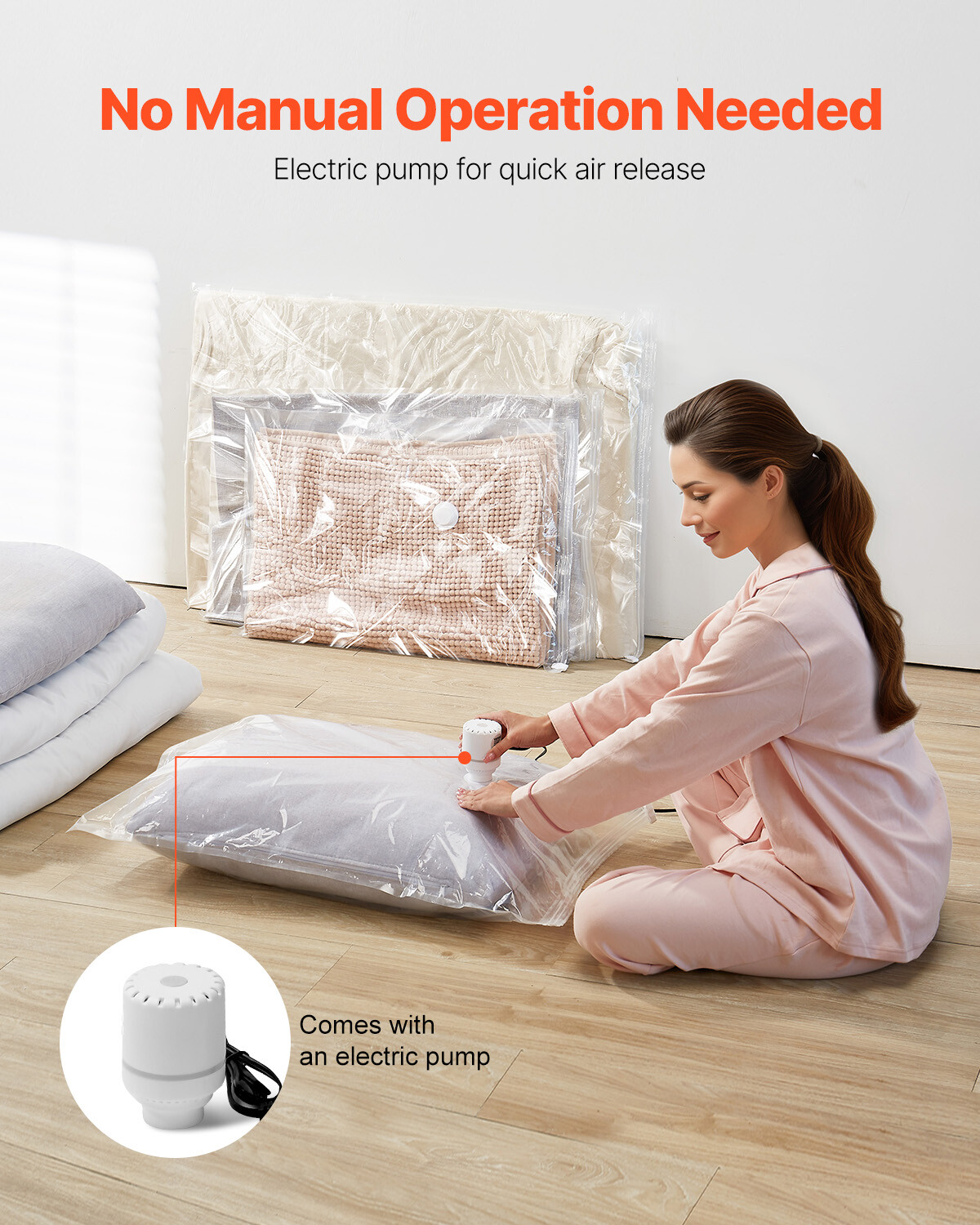 15 Pack Vacuum Storage Bags Space Saver Bag Cloth Saving Bag Electric Pump