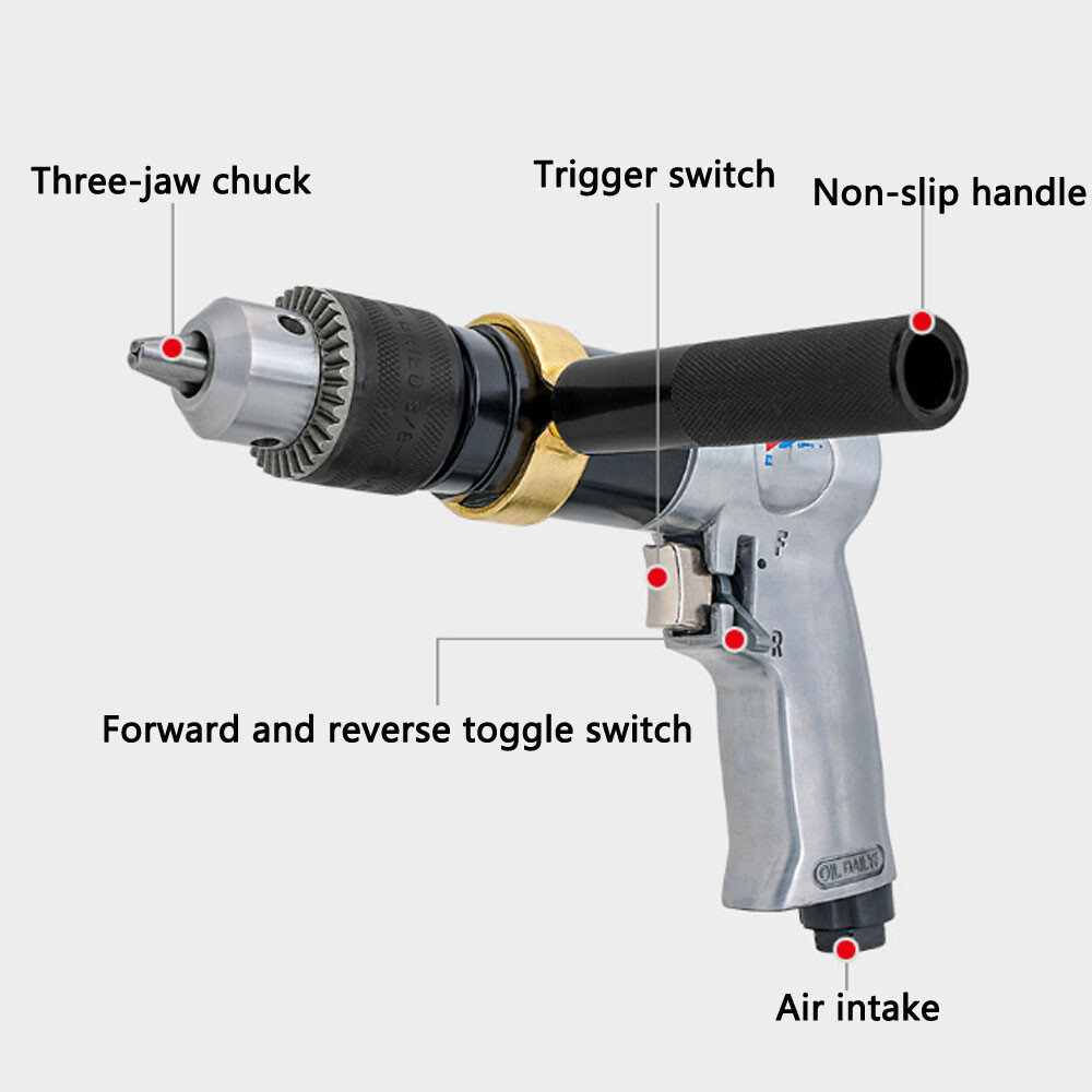 Pistol Pneumatic Drill Type with Forward and Reverse Tapping Machine Drill Tool
