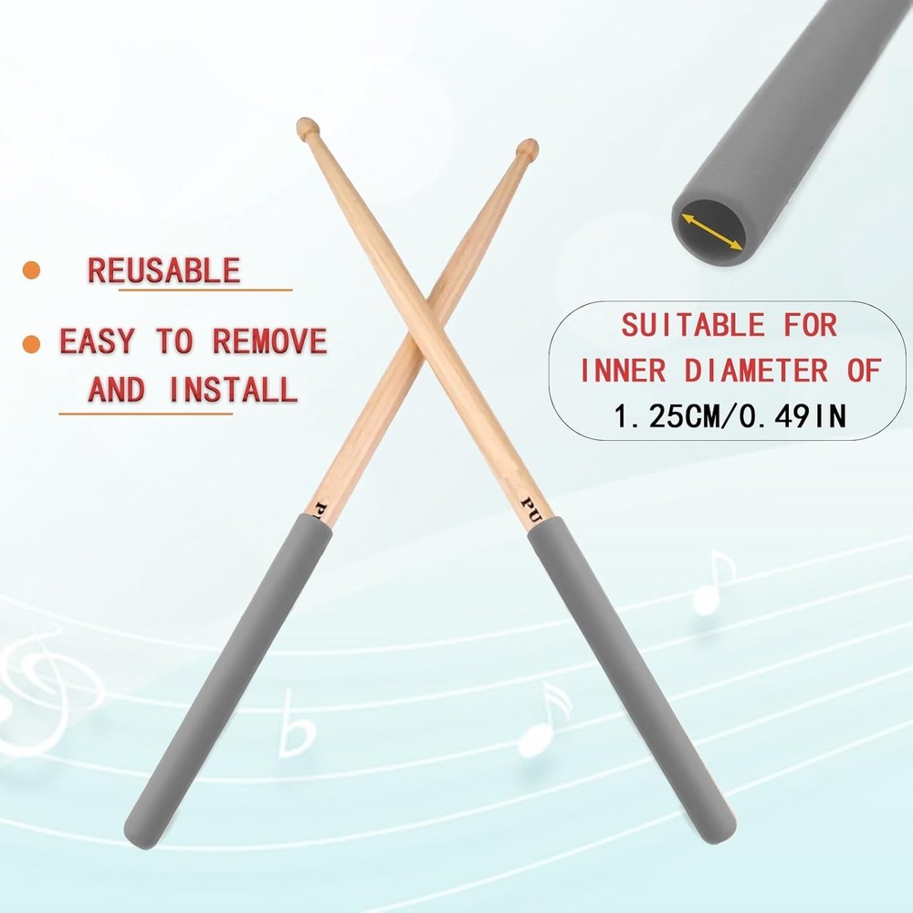 2-Pack Drumstick Grips: Non-Slip Rubber Handles for Ultimate Performance