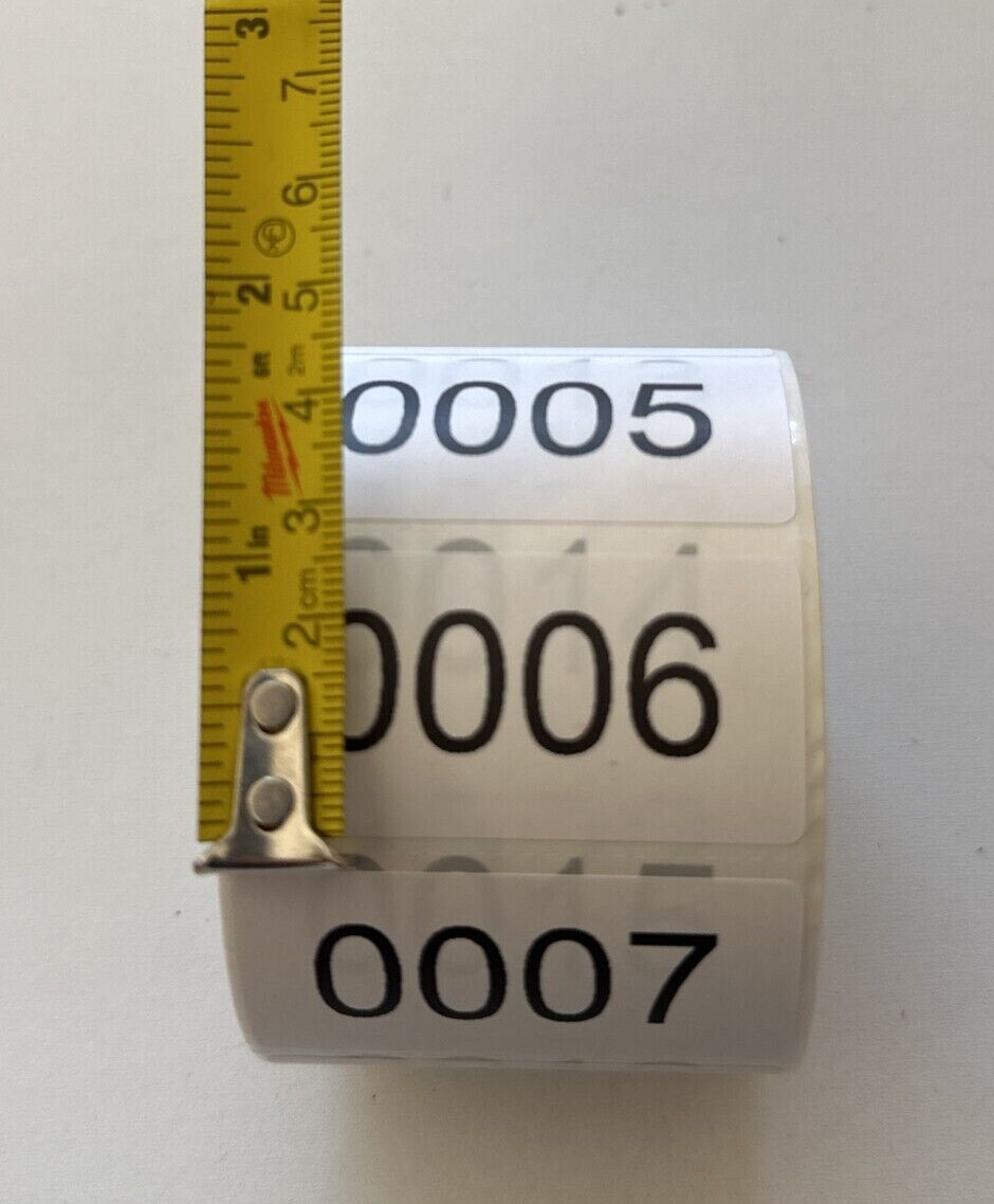 5000 Labels Consecutive Number Inventory Stickers Labels 2" x 1" Customize