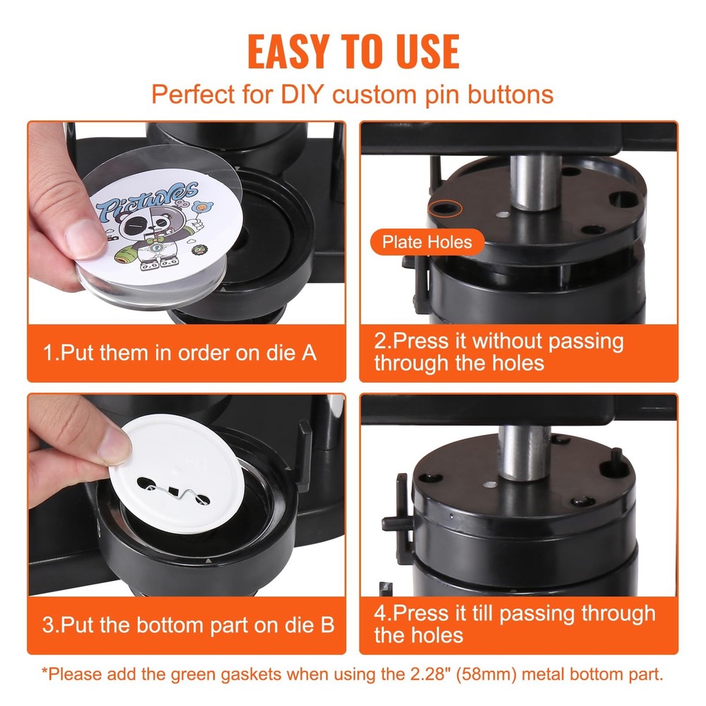3 in 1 Button Maker Machine for Badges Keychains Mirrors 300 Pcs Complete Set