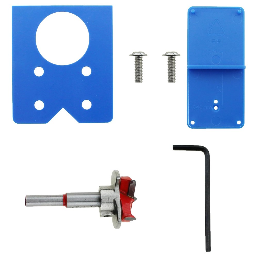 Concealed Hinge Clamp Kit Woodworking Tool Bit Hinge Drill Router Jig Open Ho...