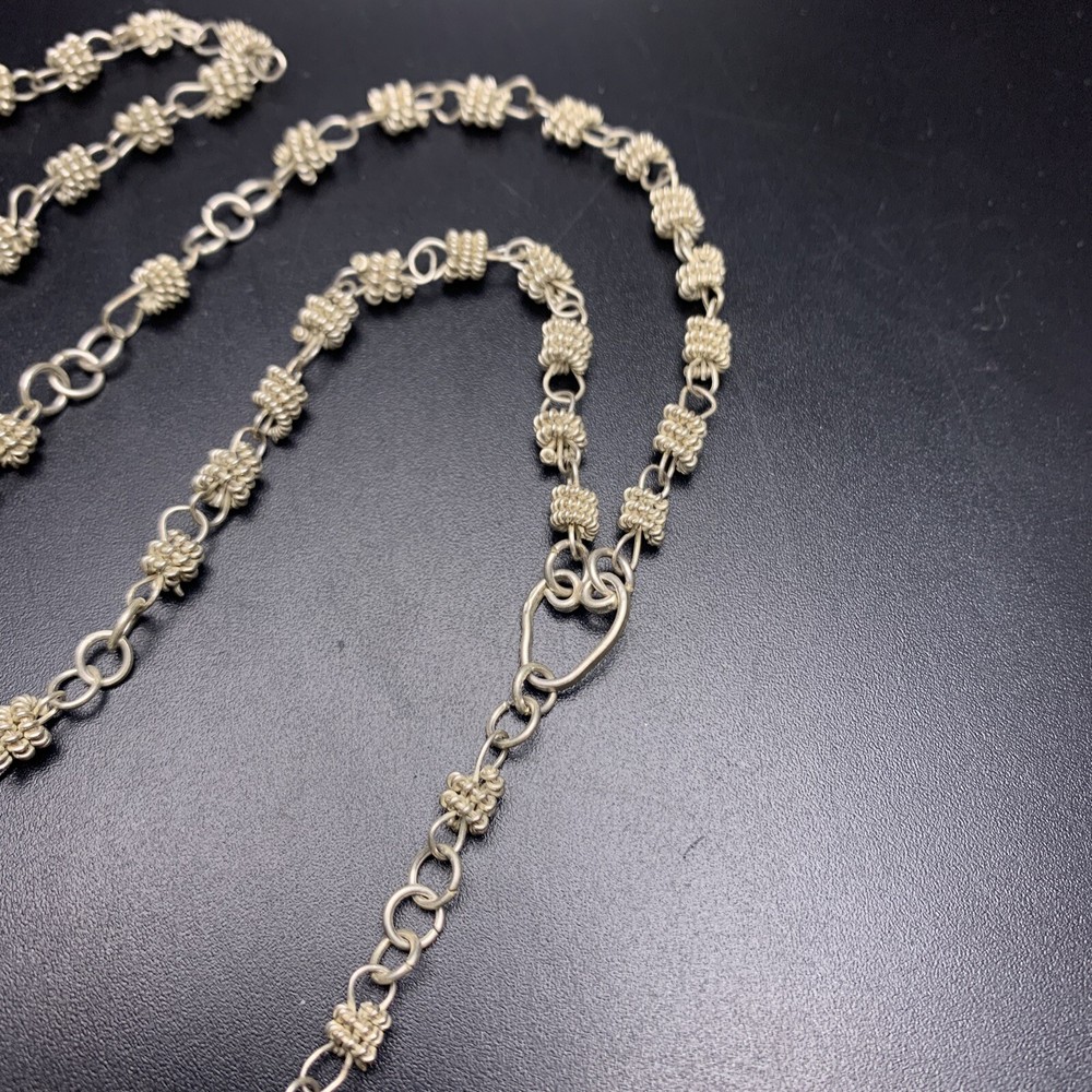 Wire Wrapped Design Rosary Silver Tone Christian Catholic