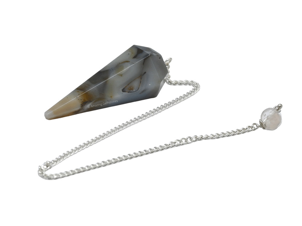 Dendrite Agate Dowsing Crystal Pendulum