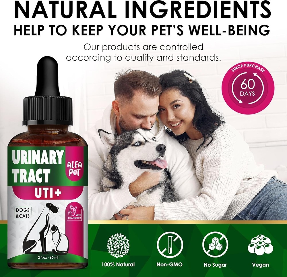 Natural Cranberry UTI Support Drops for Pets – Easy & Effective 2 Oz Formula