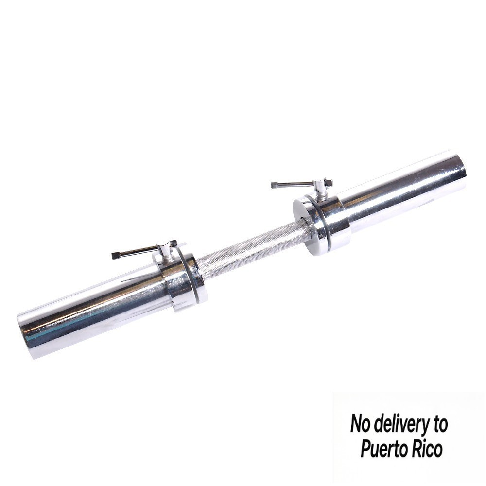 20 in. Olympic Dumbbell Handle with Collars, Single, Chrome