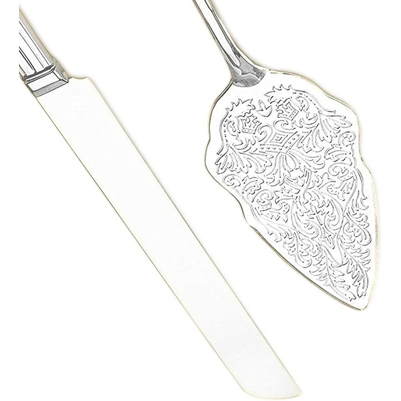 Silver Plated Cake Knife Server Set Wedding Keepsake Elegant Serving Tools New