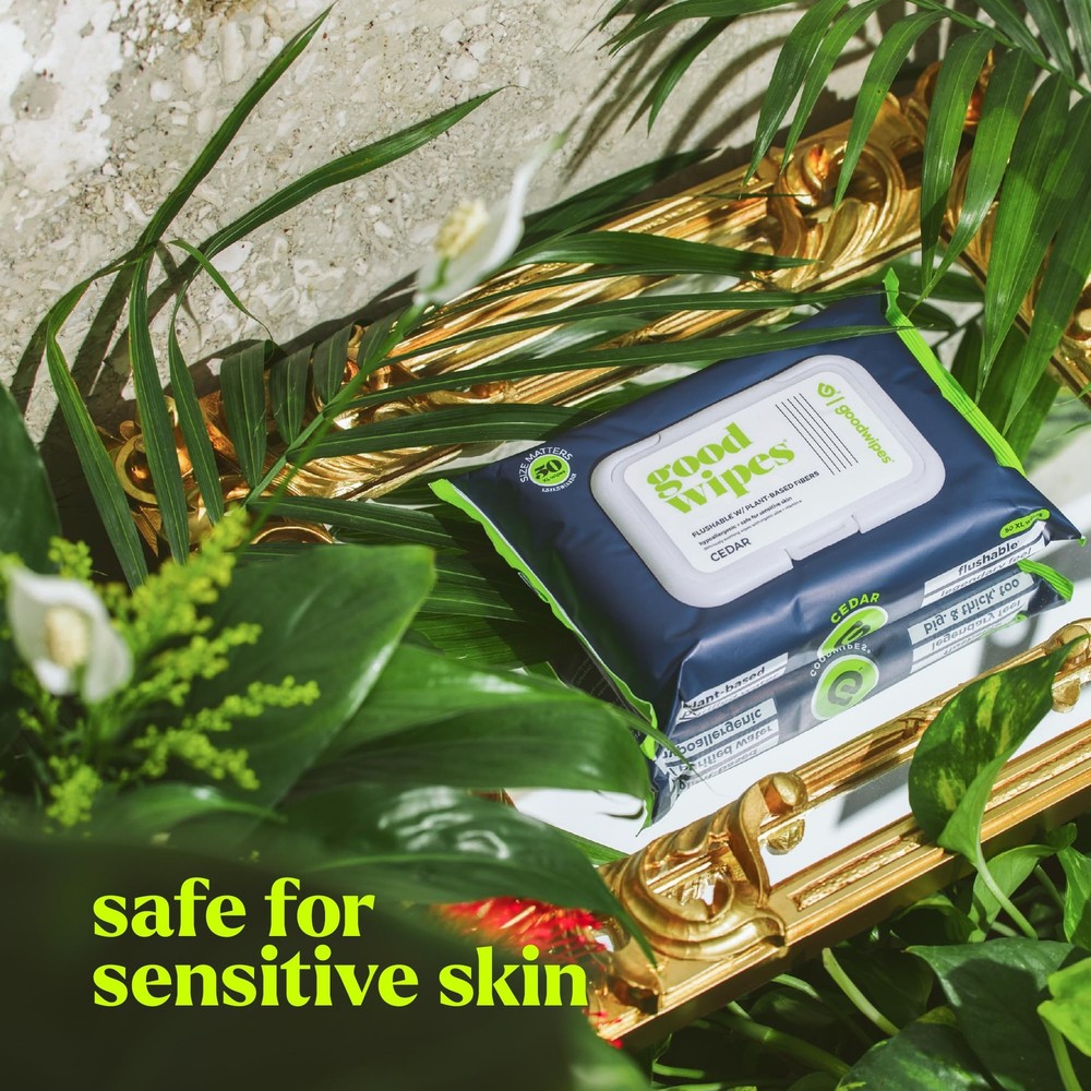 Flushable Butt Wipes - Vitamin E & Aloe - Sewer & Septic Safe - Extra Large A...