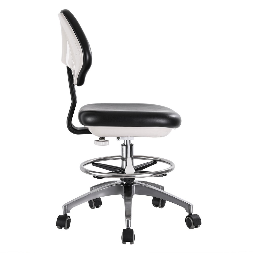 Dental Assistant Stool Chair Adjustable Hydraulic Mobile Stools Waterproof BLACK