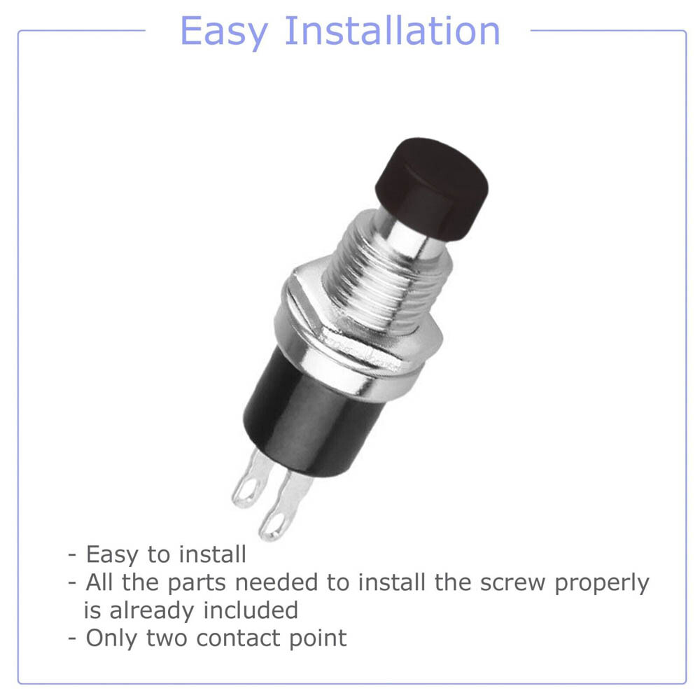 12Pcs Mini Push Button Pre-Wired Momentary N/O OFF-ON Switch Plug 12V 5AMP SPST