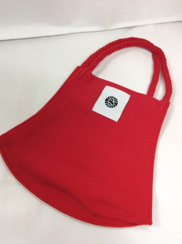 FACE MASK ~ POMCHIES ~ *CHILD SIZE* ~ SOLID RED ~ RED BRAIDED STRAPS ~ NEW