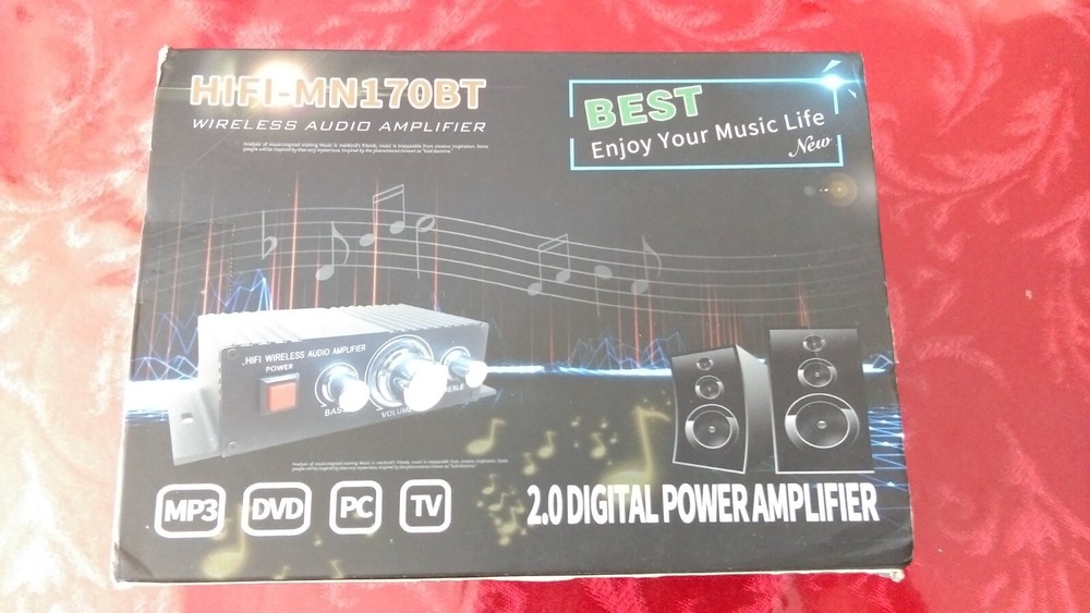 Wireless Audio Amplifier, HIFI-MN170BT, 2.0 Digital Power Amplifier, BLUETOOTH