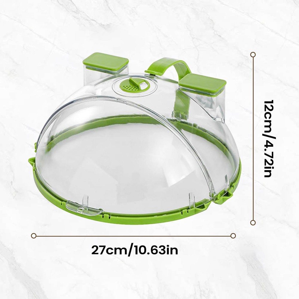 Clear Microwave Splatter Cover with Handle & Steamer 10” Plate Kitchen Tool