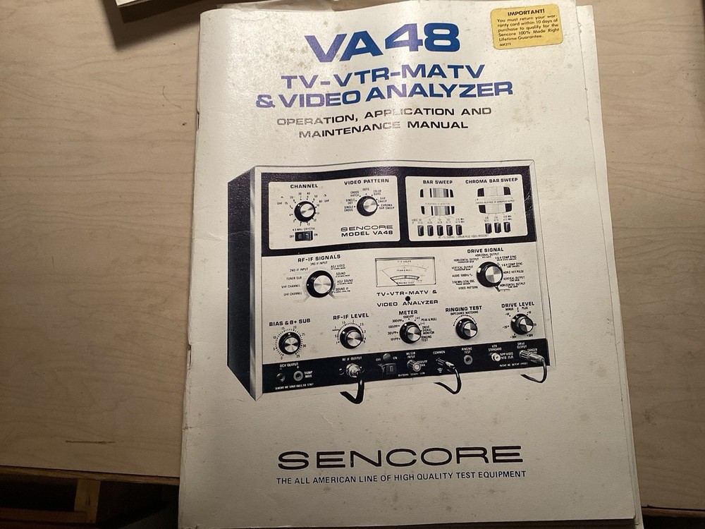 Sencore VA 48 Video Analyzer