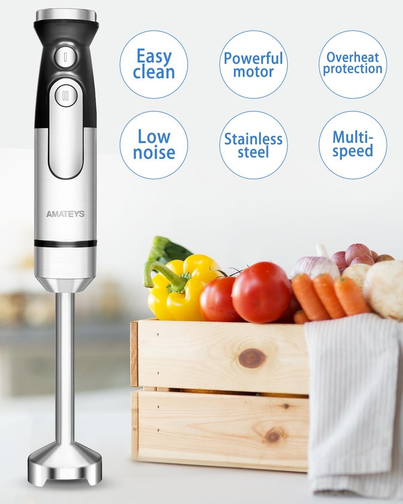 Immersion Blender Handheld,700W Hand Mixer Infinitely Variable Speeds,Multi-f...