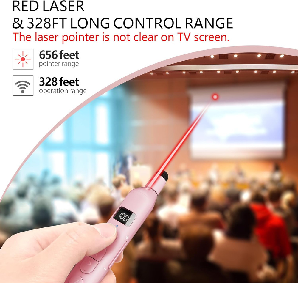 Norwii N21 Bluetooth Presentation Clicker with Telescopic Teaching Pointer, Pres