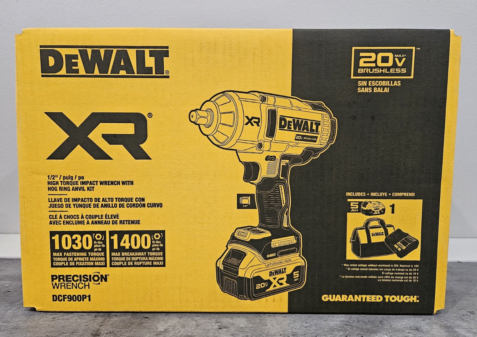 DeWalt 20v Brushless 1/2" High Torque Impact Wrench Hog Ring Anvil DCF900P1