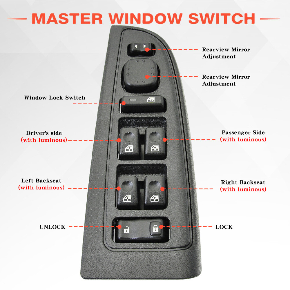 Driver Door Window Control Switch &Panel For GMC Sierra Yukon 2003-2007 15883323