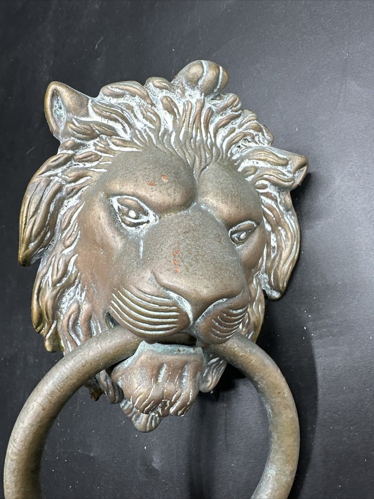 Lion Face Door Knocker Brass Bronze