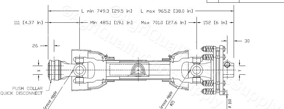 PTO Shaft W/ 2 disks Clutch Replaces 147122 King Kutter Tiller TG-48 TG-60 TG-72