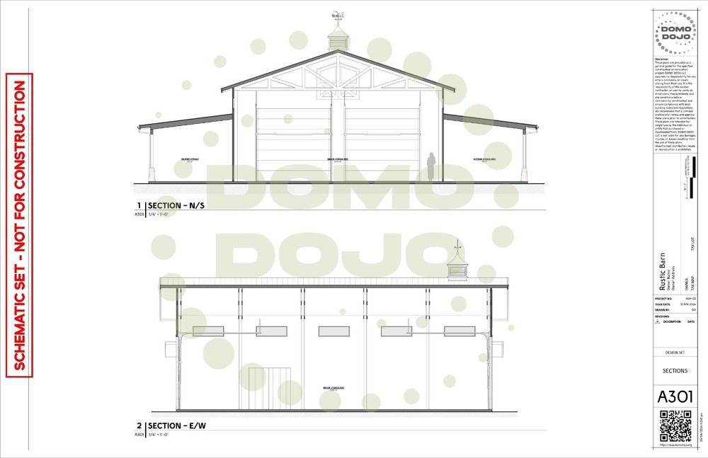 Rustic Barn Agricultural Building Plans – PDF Downloadable Blueprint