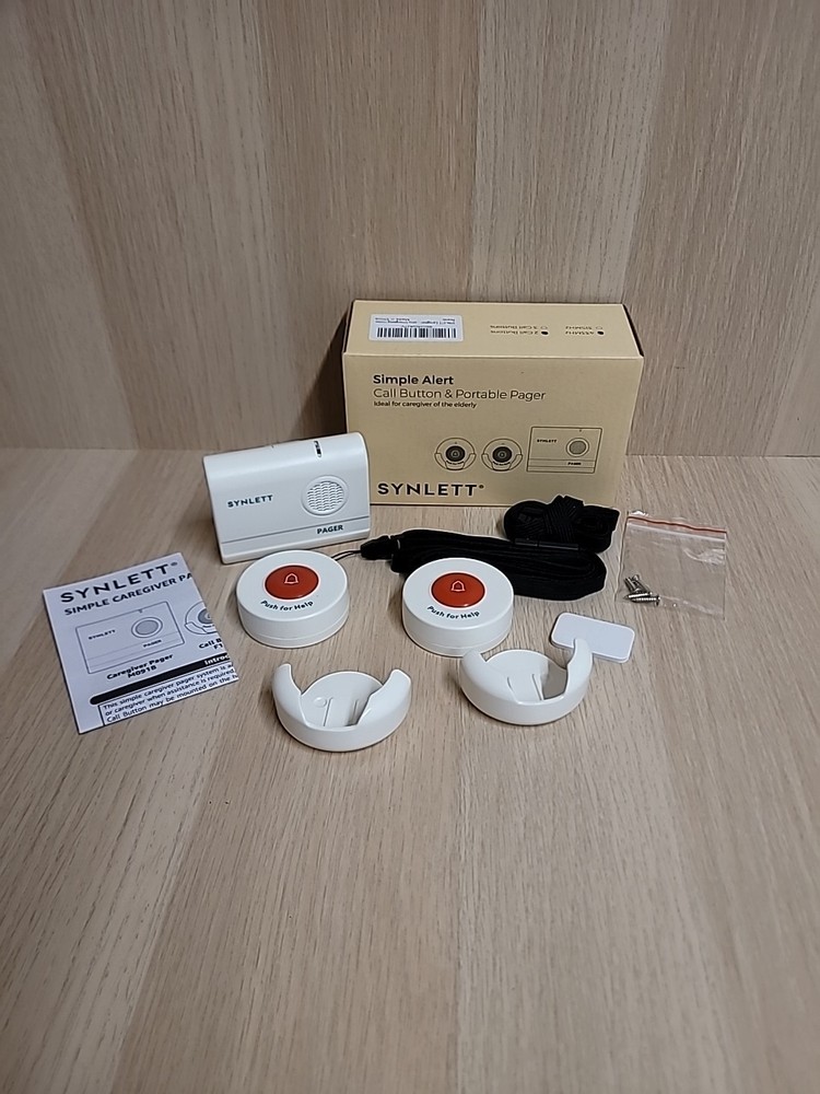 Synlett Caregiver Call Button & Portable Pager 2 Button Device Wireless