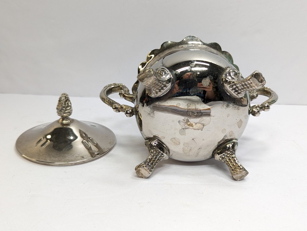 Silver Plated Creamer Pitcher with Lid Vintage