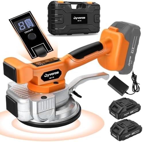 Tile Vibration Tool, Portable Cordless Tile Vibration Leveling Machine with 2 Ba
