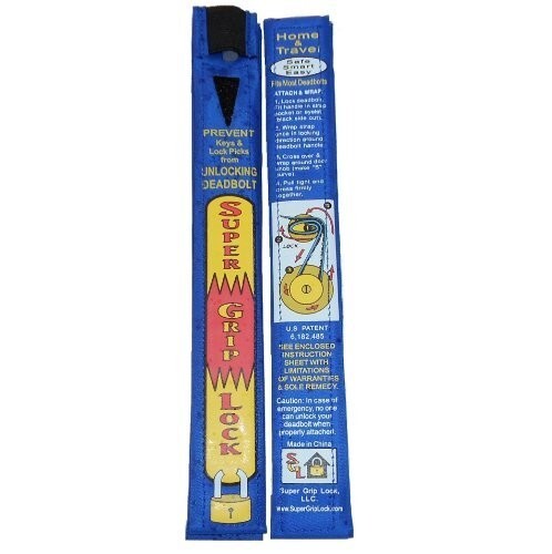 Super Grip Door Lock Deadbolt Security Strap • Portable Travel Lock Strap