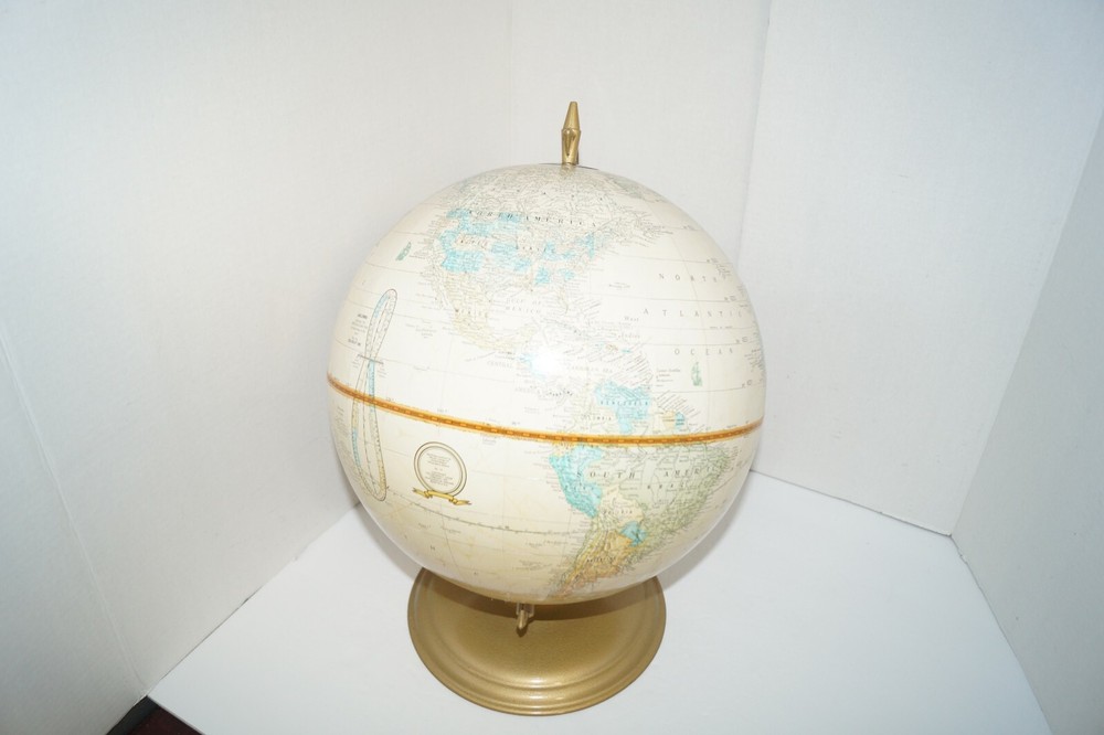 Vintage Cram's Imperial 12" World Globe EUC