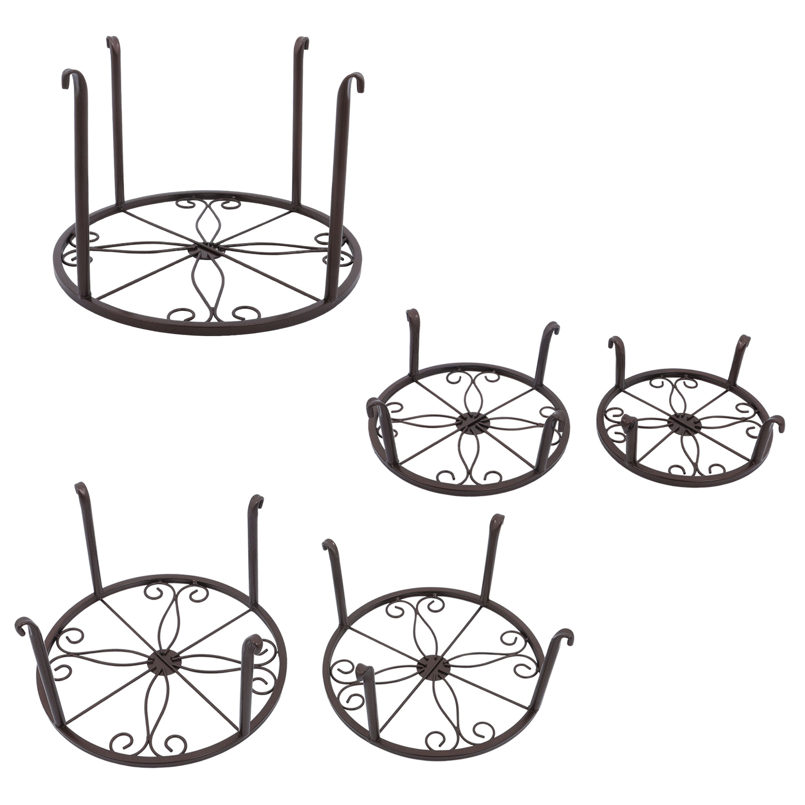 5 Pack Metal Plant Stand Heavy Duty Flower Pot Stands For Outdoor Indoor Plants