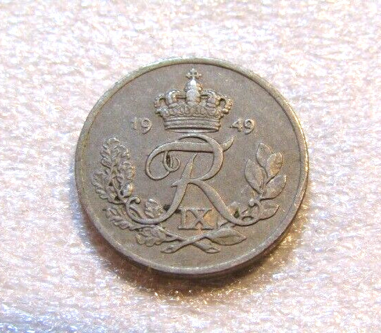 1949 Denmark 10 Ore Coin