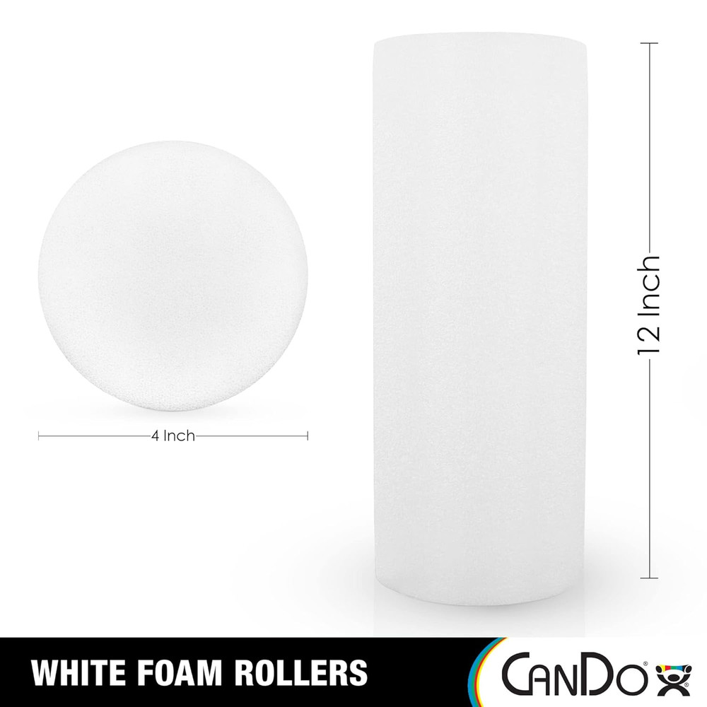 30-2103 White PE Foam Roller Round 4" Diameter 12" Length