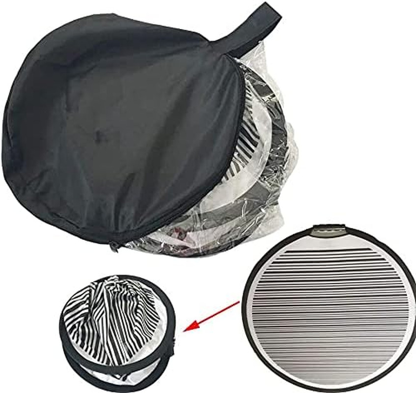 80Cm Circular Striped Flexible Foldable PDR Lined Light Reflector Board Dent Pan