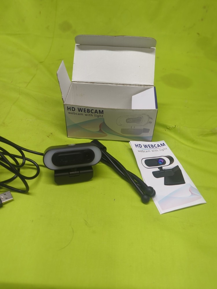 1080P HD Video Conferencing Wide-Angle Webcam with Microphone Light