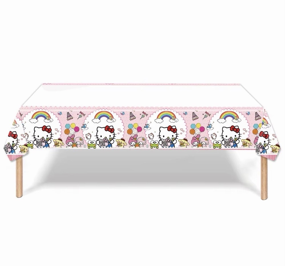 🎀✨ Hello Kitty Party Tableware Set with Glitter Cake Topper – Serves 10 ✨🎀
