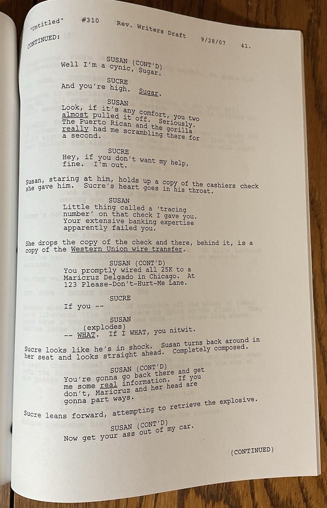 Original Prison Break TV Revised Writer’s Draft Script ”Untitled” #310 9/0-7