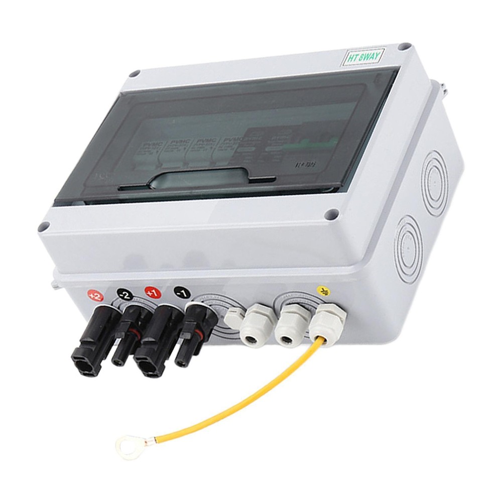 Solar DC Combiner Box 2 Input 1 Output Dustproof Water Resistant Surge