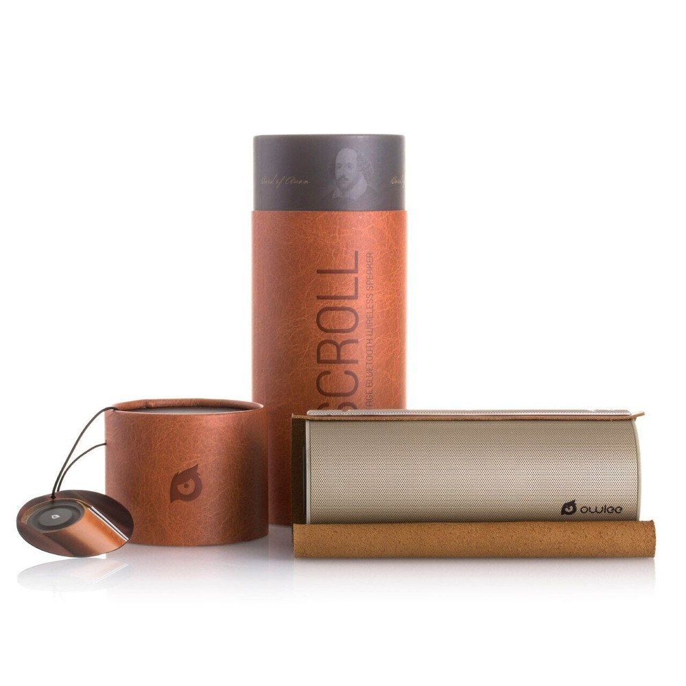 Owlee Scroll Premium Portable Bluetooth Wireless Speaker With Leather and Case