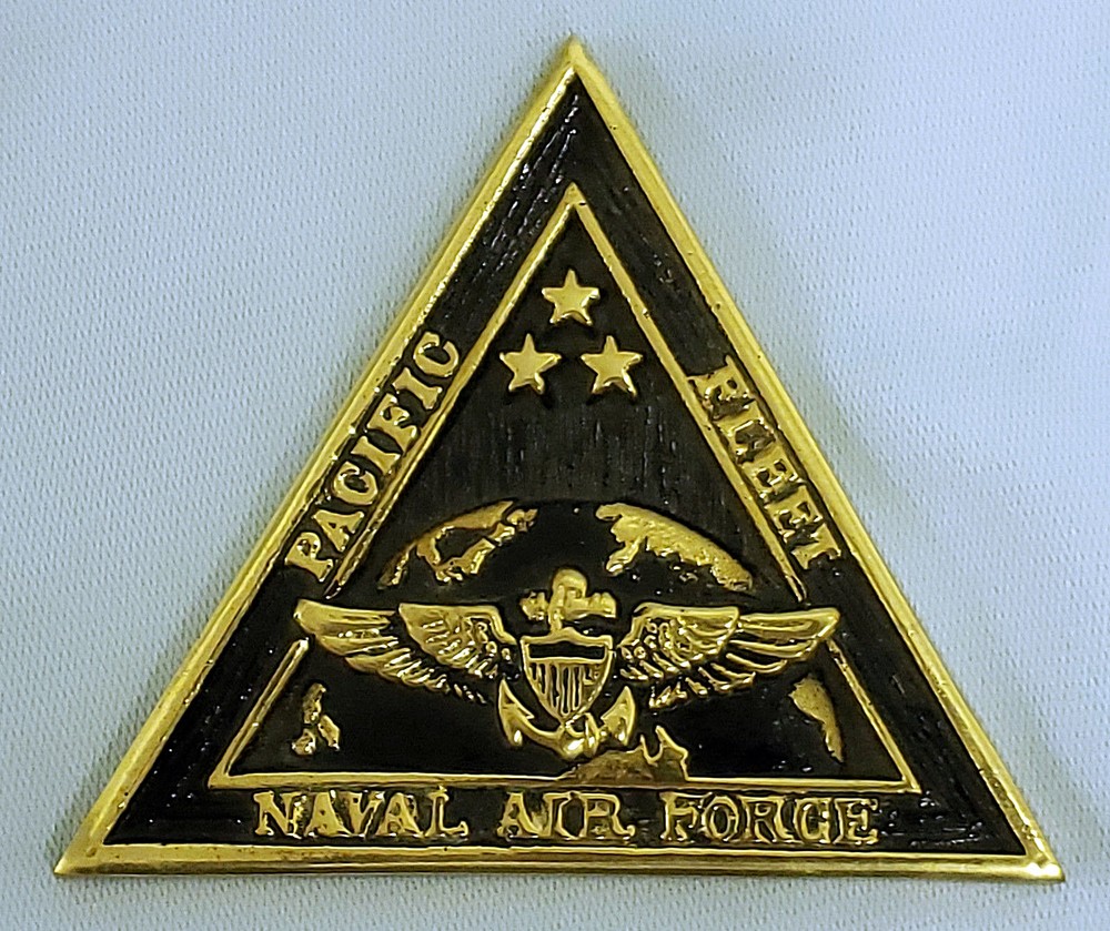 SOLID BRASS US NAVY NAVAL AIR FORCE PACIFIC FLEET CREST INSIGNIA PLAQUE