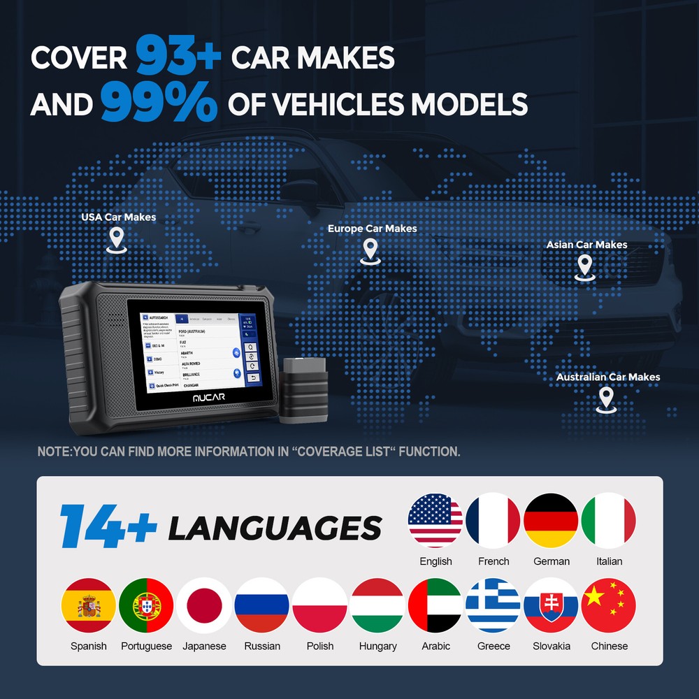 MUCAR VO6 128+ Vehicle Coverage OBD2 Scanner All Systems Auto Diagnostic Scanner