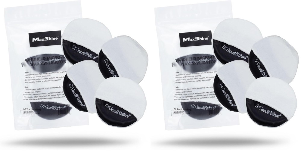 MaxShine Handheld Microfiber Coating Applicator (Pack of 2), Black
