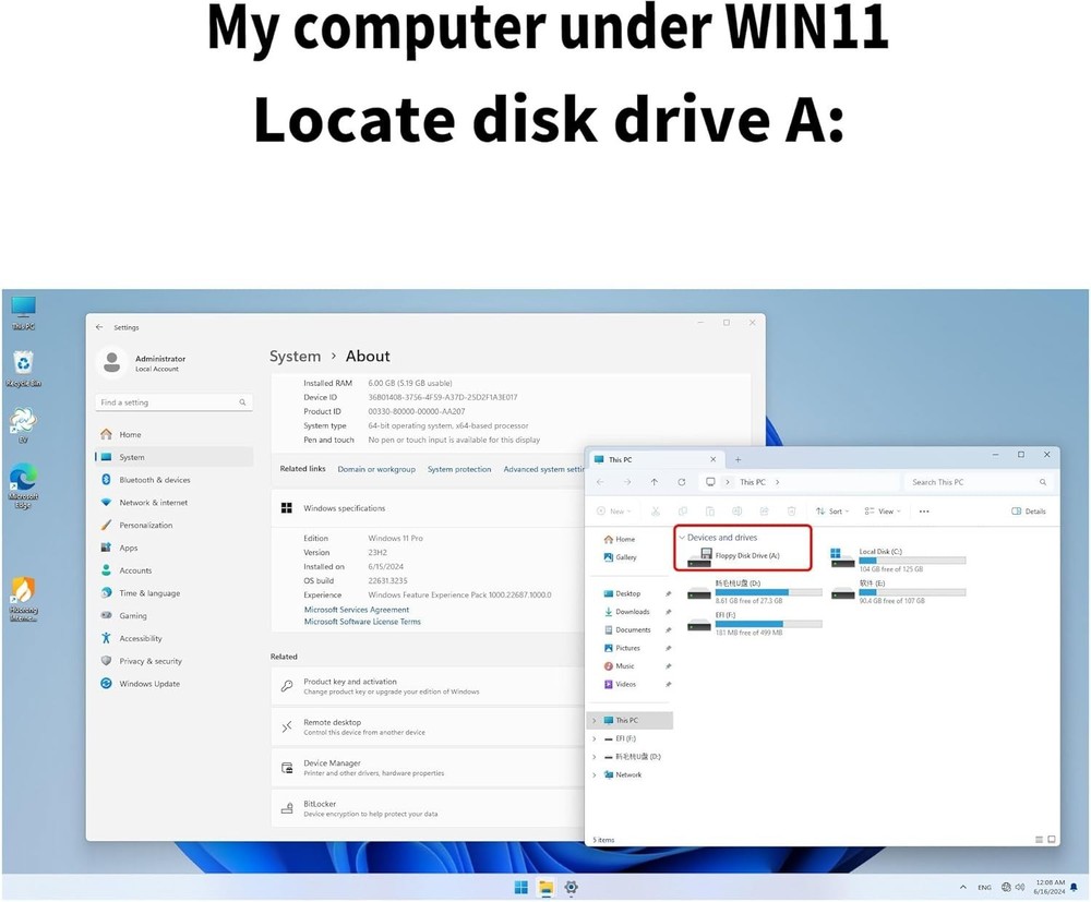 Floppy Disk to USB Adapter - External 1.44MB Reader for Seamless Connectivity