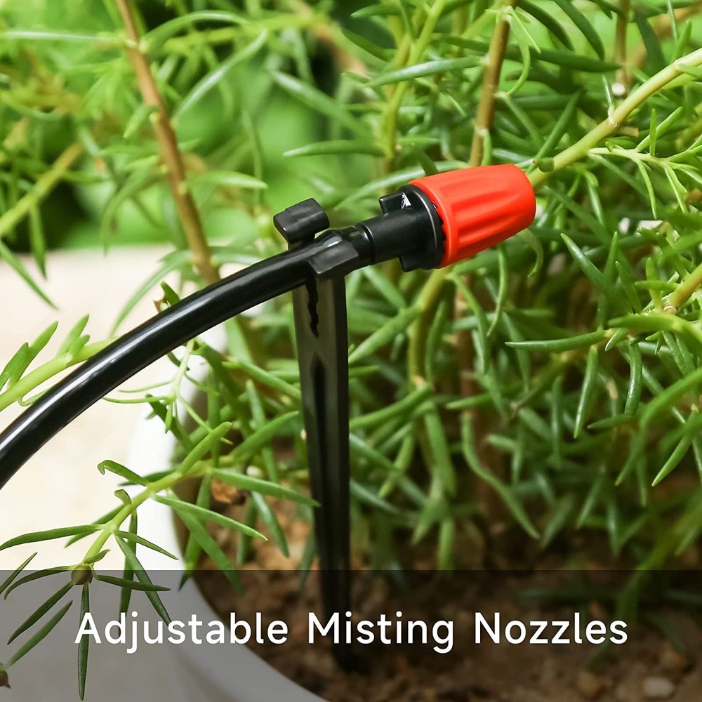 50 Pcs Drip Irrigation Spray Emitters, Adjustable Atomizing Nozzles,1/4 Inch ...