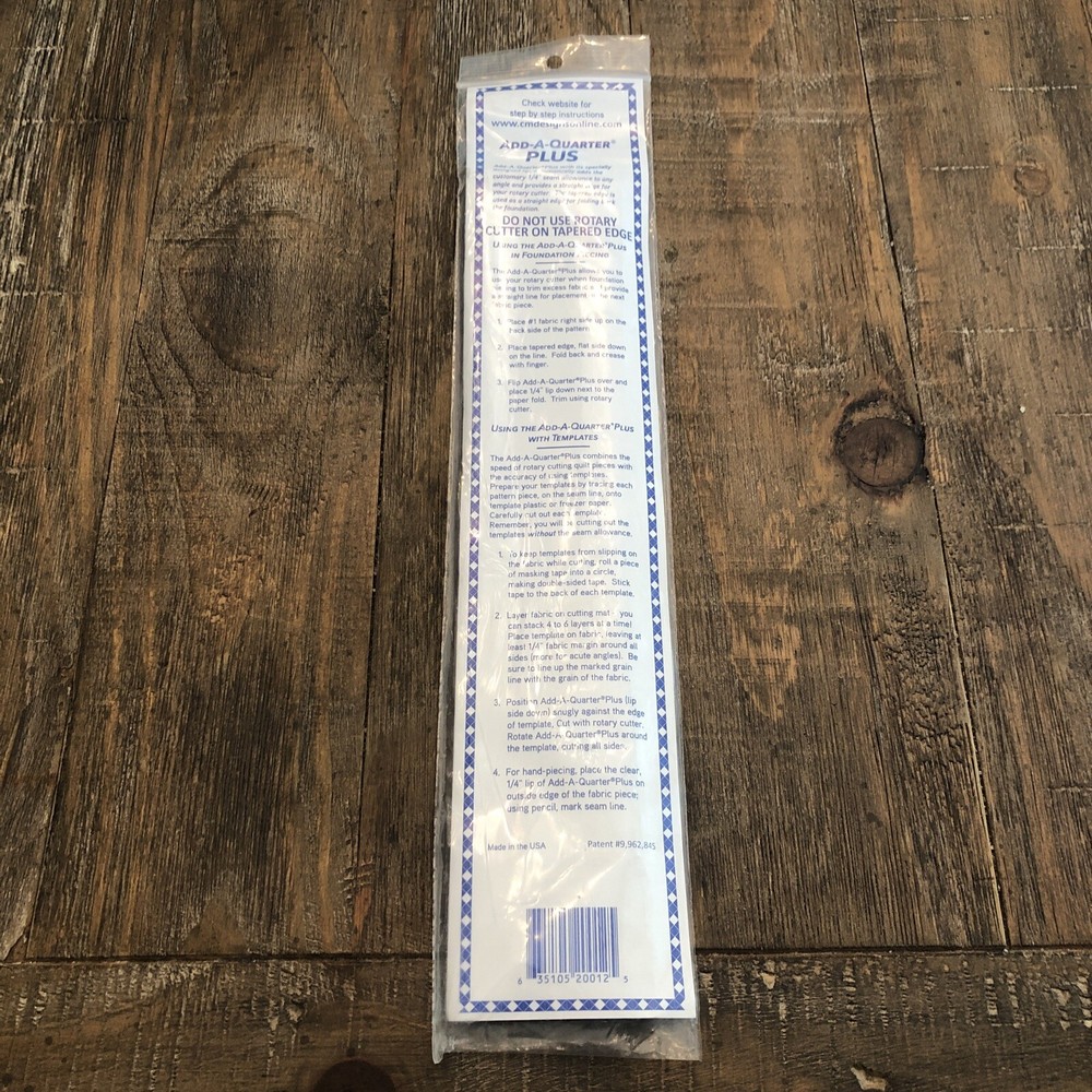 CM Designs Add-A-Quarter Plus 12" Yellow Ruler